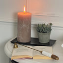 Taupe Rustica Pillar Candle 10x20cm