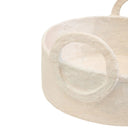 Cove Cotton Mache Round Tray With Decorative Handles