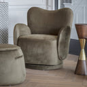 Upholstered Swivel Chair Velvet Green