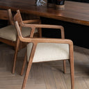Verde Wooden Upholstered Dining Chair in Beige