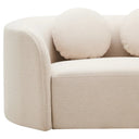 Cove Cream Linen 3 Seater Curved Sofa