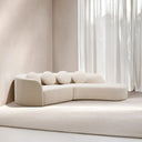 Cove Cream Linen 3 Seater Curved Sofa