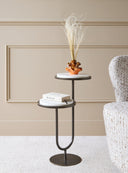 Modern Accent Table White Banswara Marble