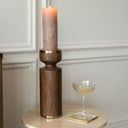Darwin Wooden Pillar Holder Large includes 7X7cm candle.