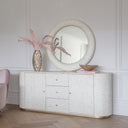 Bone Inlay Round Mirror 100cm - Libra Interiors