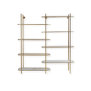 Aged Gold Marble Shelving Unit with Tinted Glass