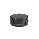 Set of four black marble coasters