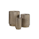 Aged Gold Corrugated Set of Three Iron Floor Planters