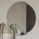 Ribbed Corrugated Metal Black Wall Mirror 90cm - Libra Interiors