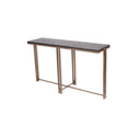 Black Sandblasted Wood and Champagne Frame Console Table