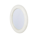 Decorative bone inlay round mirror with lustrous natural finish