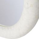 Luxury round bone inlay mirror with decorative handcrafted frame