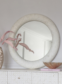Luxury round bone inlay mirror with decorative handcrafted frame