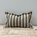 Brown Stripe Scalloped Edge Cushion Cover 50x30cm