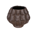 Contemporary brown ceramic statement vase with sculptural textured design