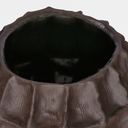 Contemporary brown ceramic statement vase with sculptural textured design