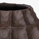 Sculptural brown ceramic decorative vase with tactile textured finish