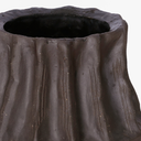 Decorative brown ceramic vase with contemporary faceted design