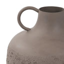 Brown Textured Metal Ceramic Vase with Two Handles   