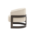 Beige Boucle Armchair with Wooden Legs