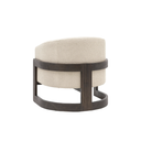 Beige Boucle Armchair with Wooden Legs