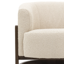Beige Boucle Armchair with Wooden Legs