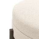 Beige Boucle Ottoman with Wooden Legs