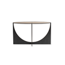 Glass Iron Sculpted Console Table