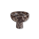 Cherry red marble footed bowl with sculptural cylindrical pedestal base