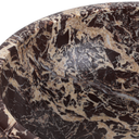 Luxury burgundy marble decorative bowl with natural cream and chocolate veining