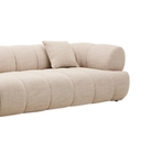 Cream Linen 3 Seater Curved Sofa