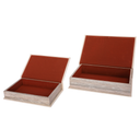 Cream Decorative Book Boxes (Set of 2)