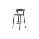 Brushed Suede-Effect, Powder Coated Meta Upholstered Bar Stool Grey