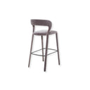 Brushed Suede-Effect, Powder Coated Meta Upholstered Bar Stool Grey
