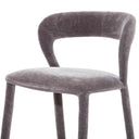 Brushed Suede-Effect, Powder Coated Meta Upholstered Bar Stool Grey
