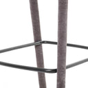 Brushed Suede-Effect, Powder Coated Meta Upholstered Bar Stool Grey