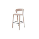 Brushed Suede-Effect, Powder Coated Meta Upholstered Bar Stool In Taupe