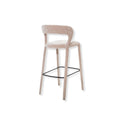 Brushed Suede-Effect, Powder Coated Meta Upholstered Bar Stool In Taupe