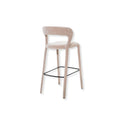 Brushed Suede-Effect, Powder Coated Meta Upholstered Bar Stool In Taupe
