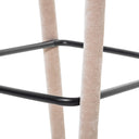 Brushed Suede-Effect, Powder Coated Meta Upholstered Bar Stool In Taupe