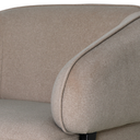 Beige Velvet Occasional Chair with Black Wooden Legs