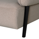 Beige Velvet Occasional Chair with Black Wooden Legs