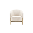 Cream Armchair with Light Brown Wooden Legs 