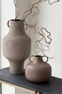 Brown Textured Metal Vase Tall