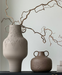 Brown Textured Metal Vase Tall