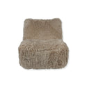 Brown Fluffy Faux Sheepskin Occasional Chair on Swivel Base