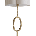 Gold Textured Floor Lamp with Linen Shade