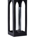 XL Black floor lantern with clear glass