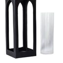 XL Black floor lantern with clear glass