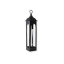 XL Black floor lantern with clear glass